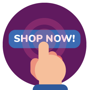 Sample CTA with a hand clicking the Shop Now button.
