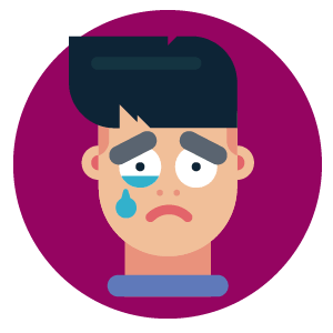 A sad person crying