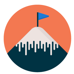 A flag at the top of a mountain