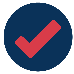 A red checkmark