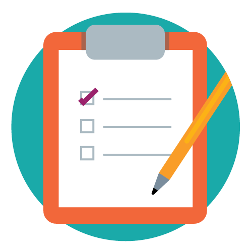 A partially completed checklist