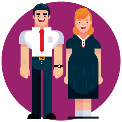 Two smiling salespeople