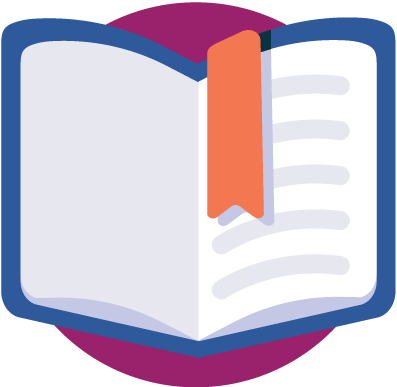 An open book with a bookmark