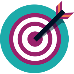An arrow hitting a bullseye in a target