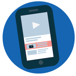 An illustration of a mobile device playing a video