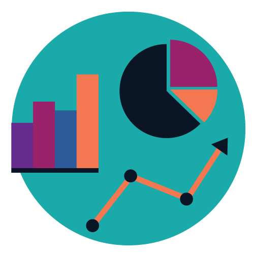 An illustration of various charts and graphs
