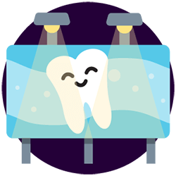 An illustration of billboard for a dentist, showing a smiling tooth