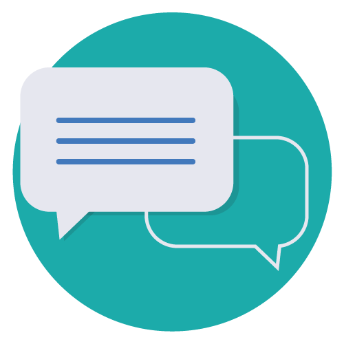 An illustration of speech bubbles