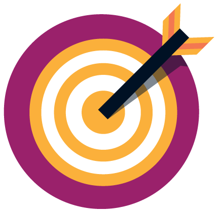 An illustration of an arrow hitting a bullseye