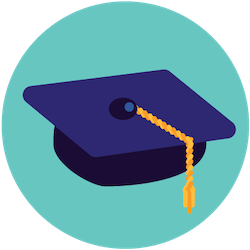 An illustration of a graduation cap