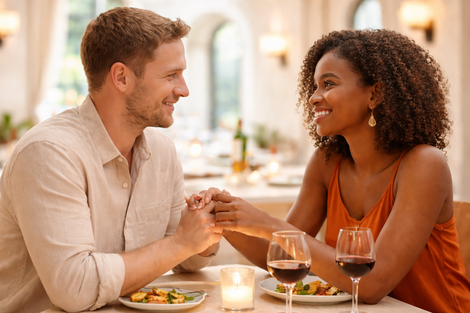 Un couple dans une date sympa