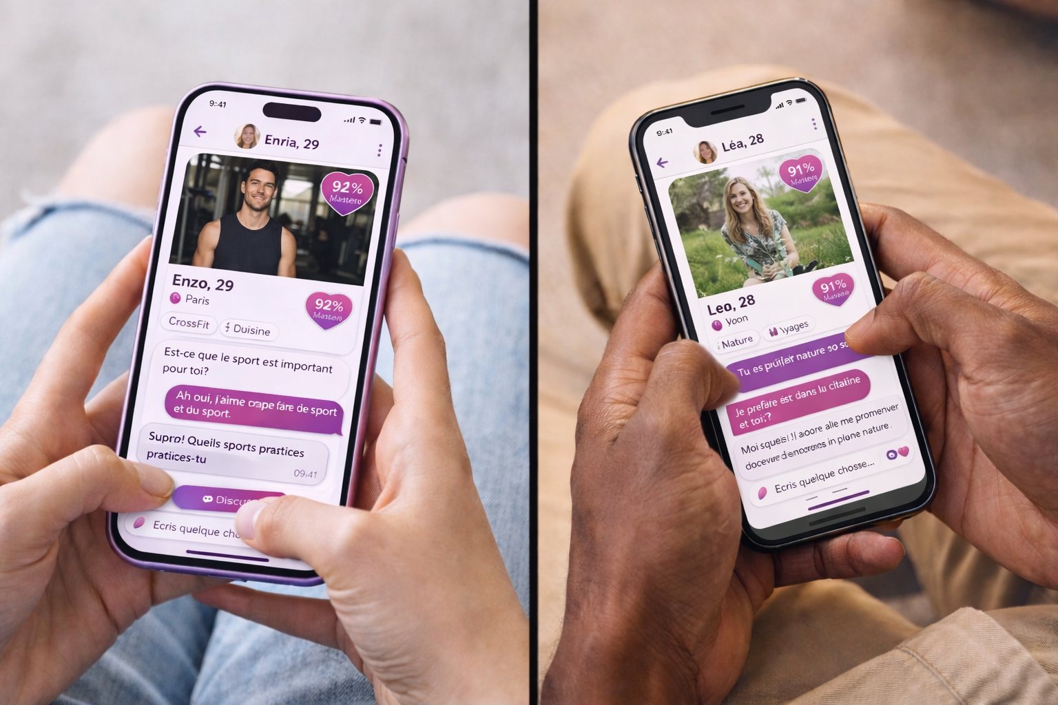 Une présentation d'utilisateurs de l'application flirtiva