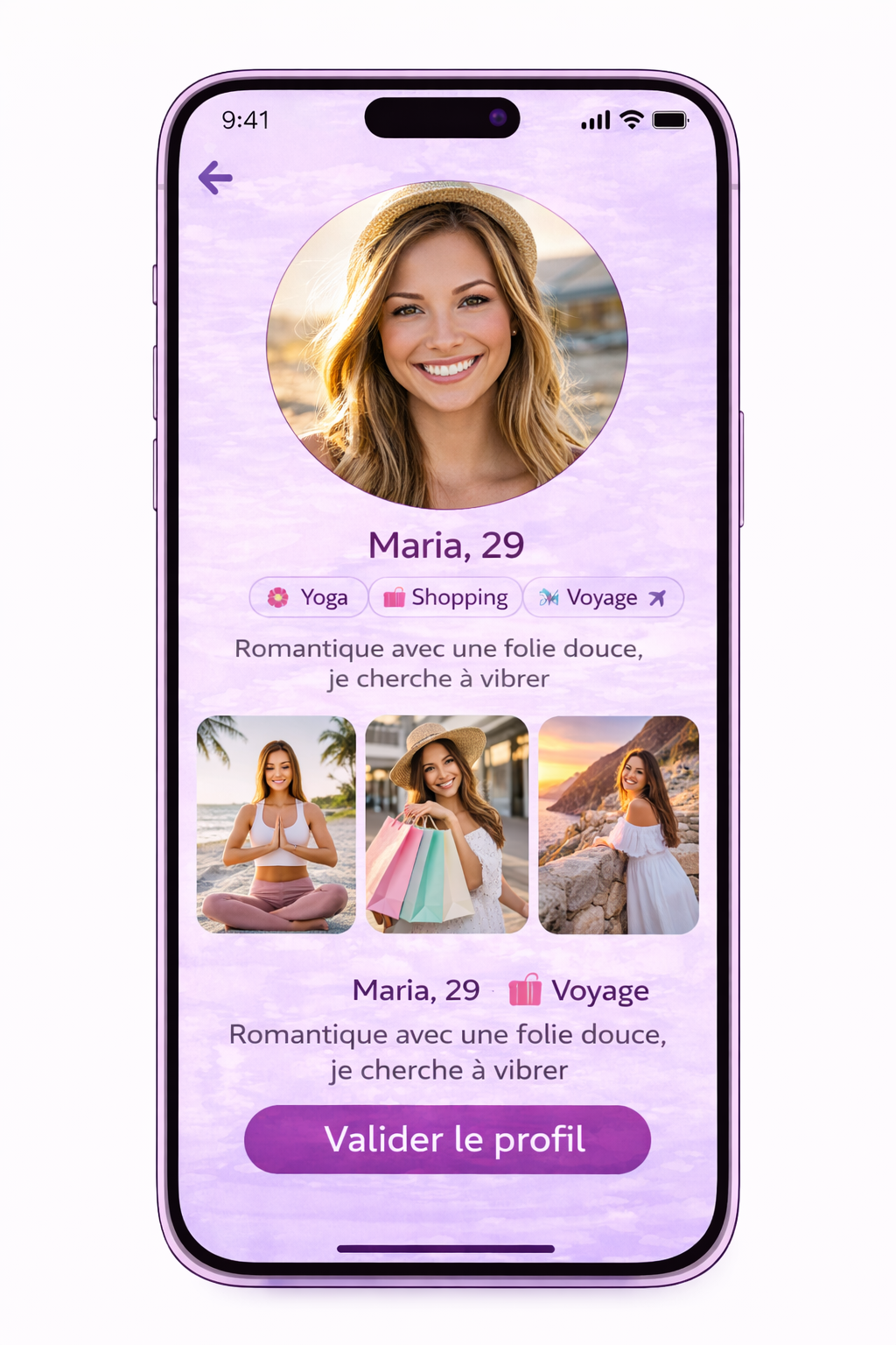 le profil généré par l'IA