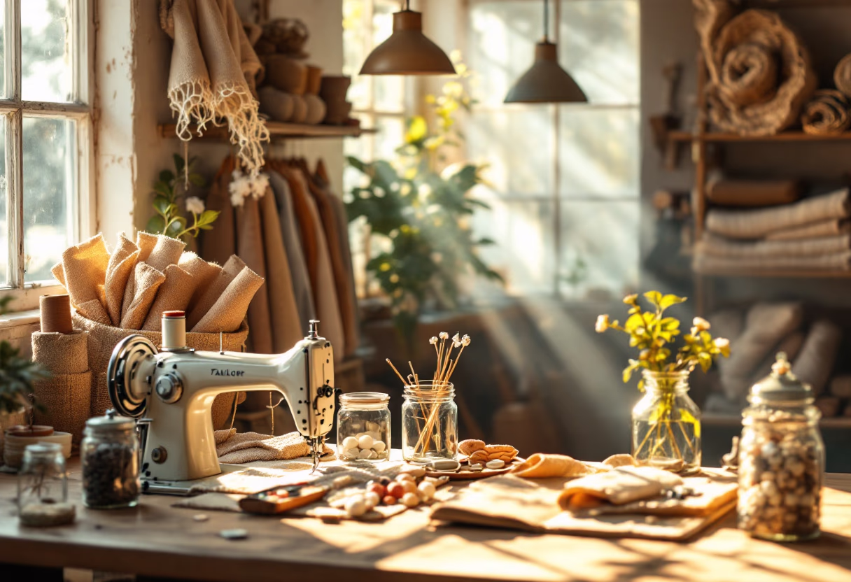 [background image] image of a cozy tailor shop interior