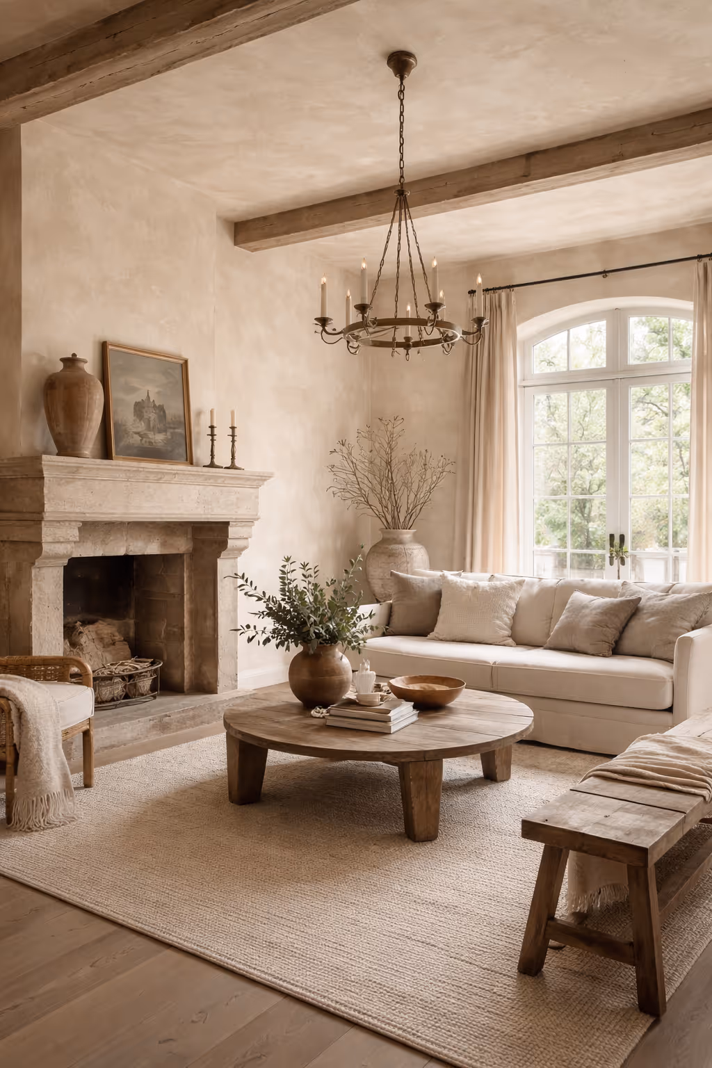 Limewash finish compared to Venetian plaster finish in Orange County home