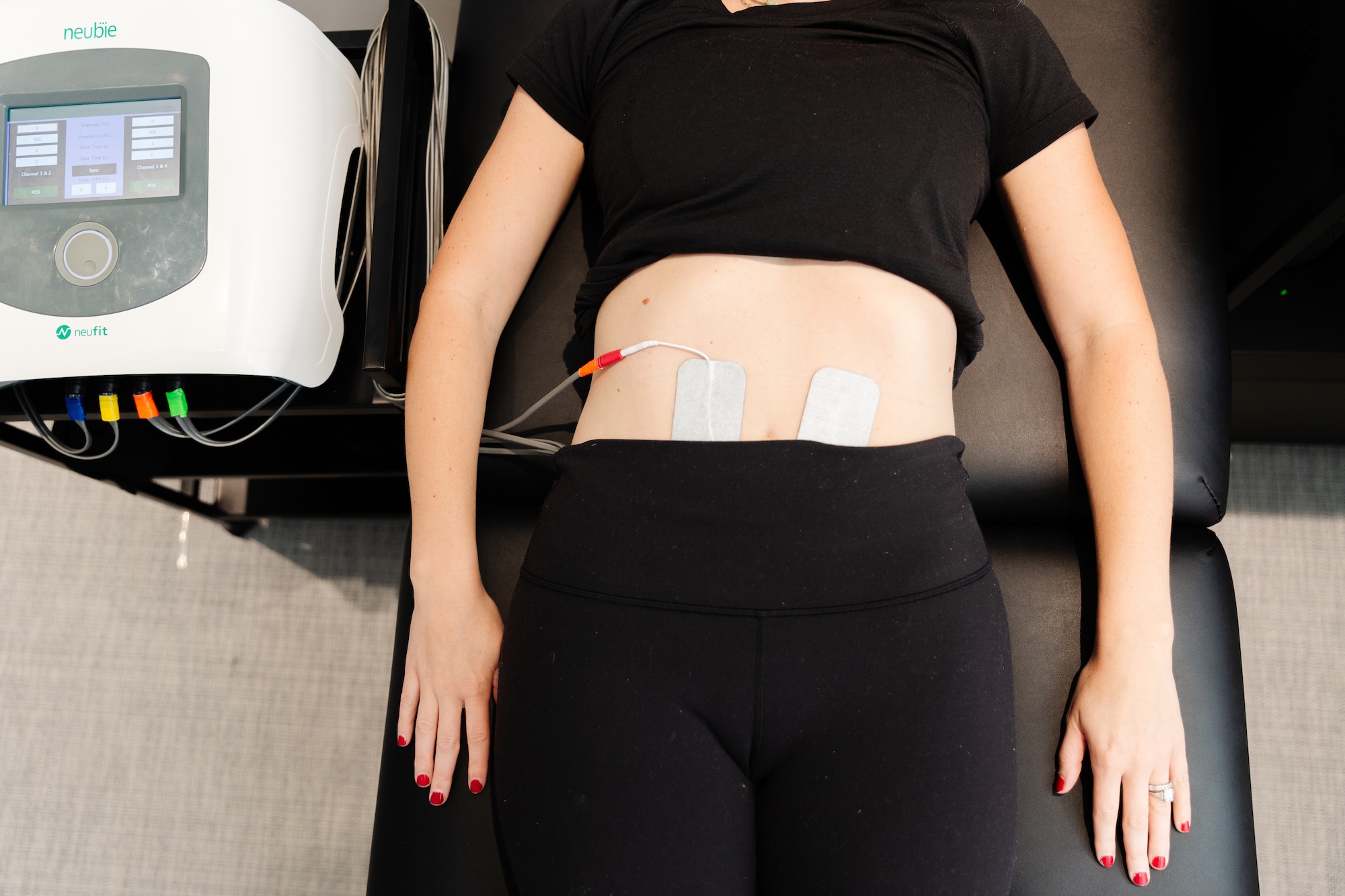 woman completing neubie stimulation treatment