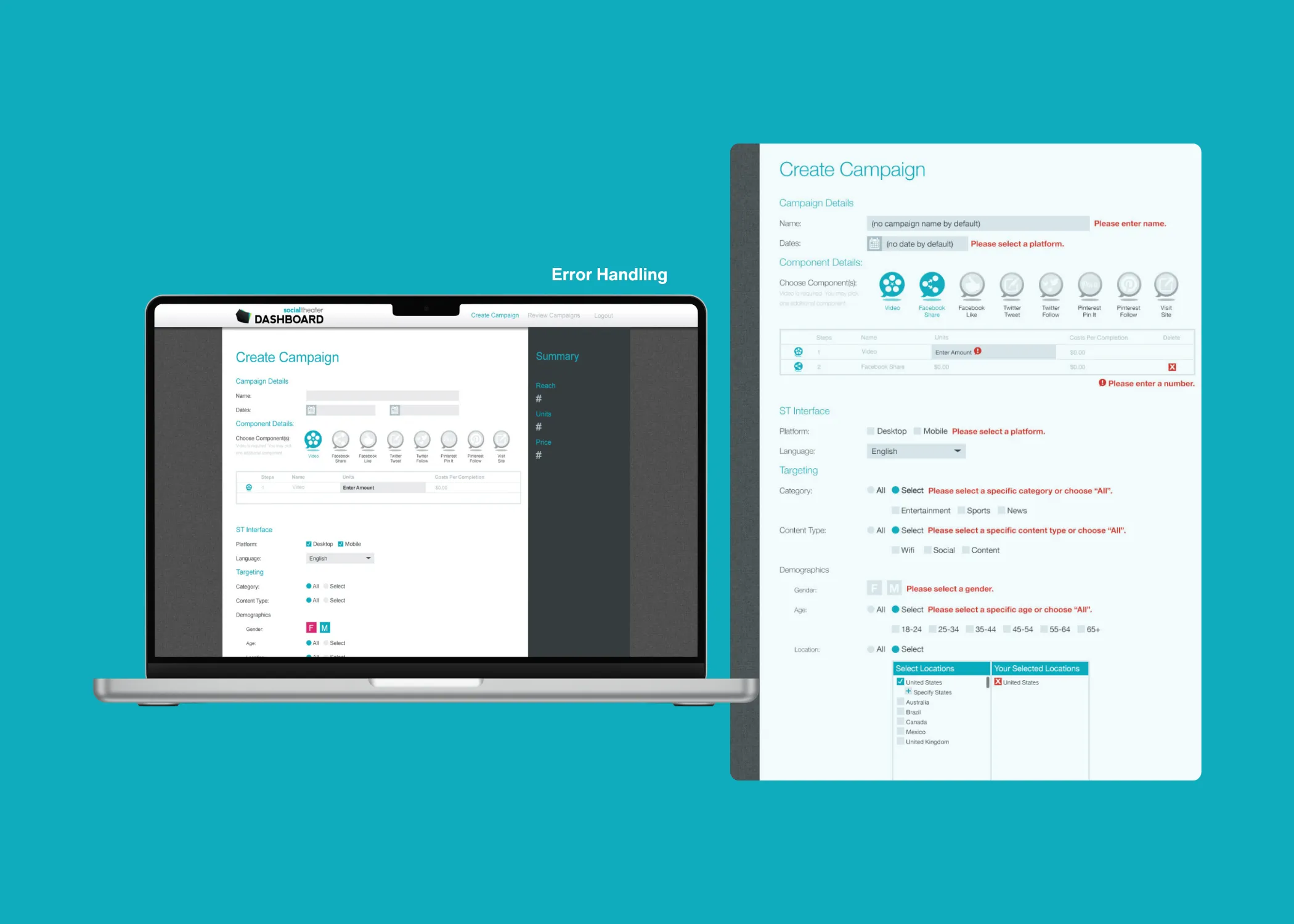 UX/UI portfolio piece of internal user interface by TheThumbpint