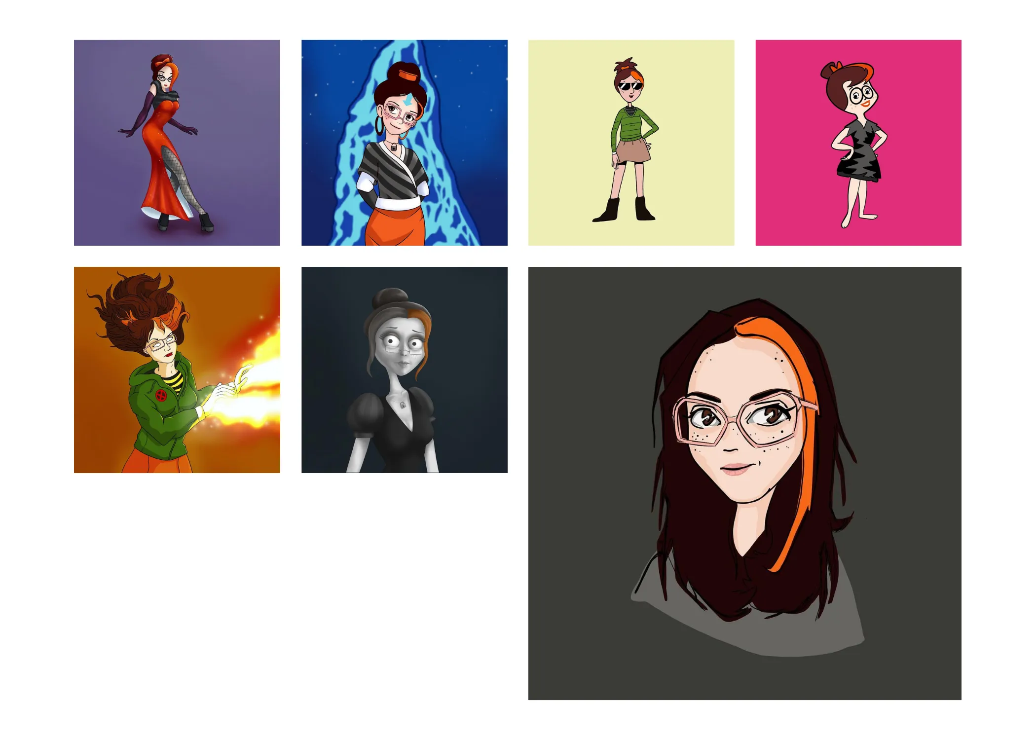 "In The Style Of..." was a 30 day drawing challenge where I illustrated myself as different popular cartoons, by TheThumbprint
