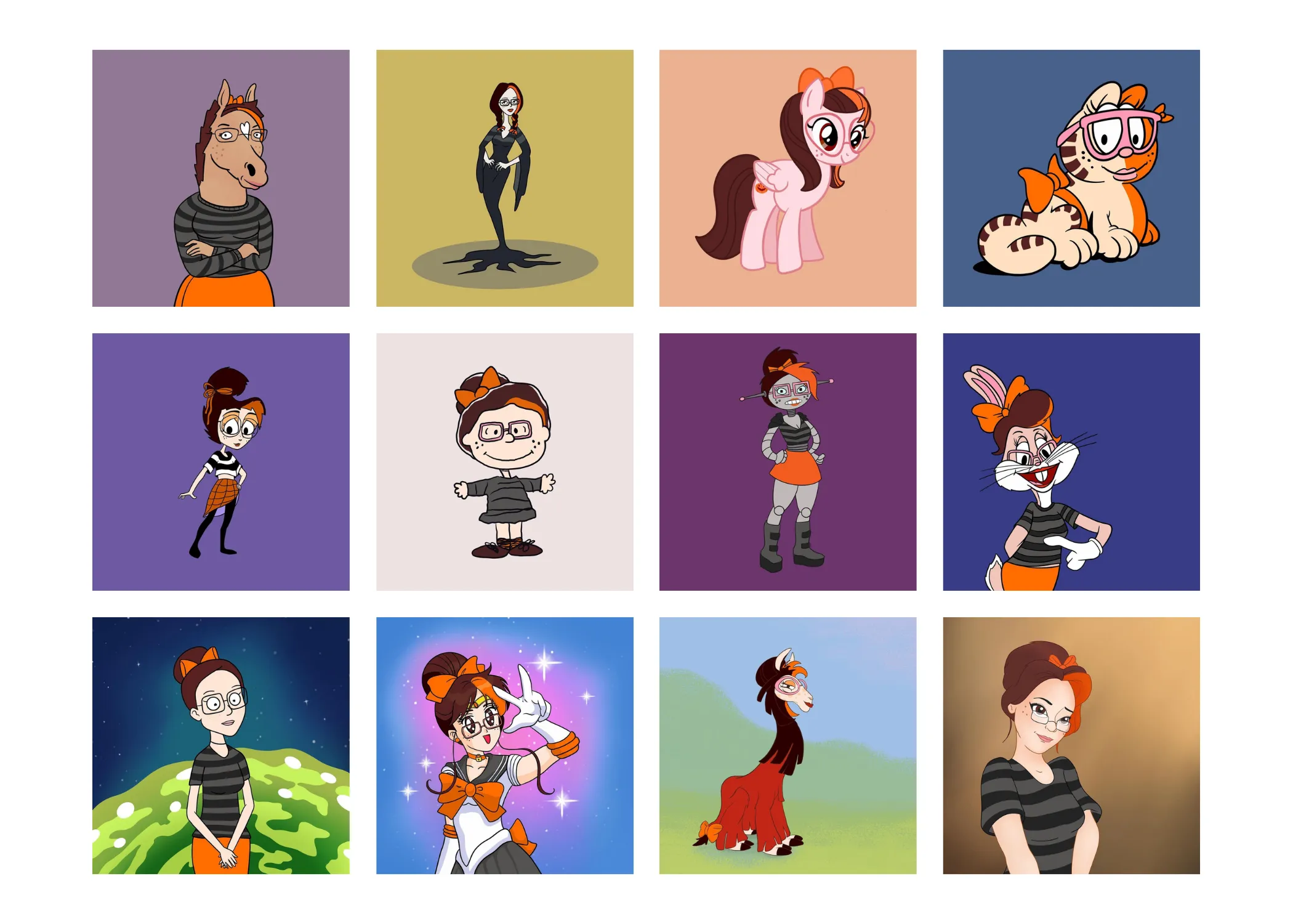 "In The Style Of..." was a 30 day drawing challenge where I illustrated myself as different popular cartoons, by TheThumbprint