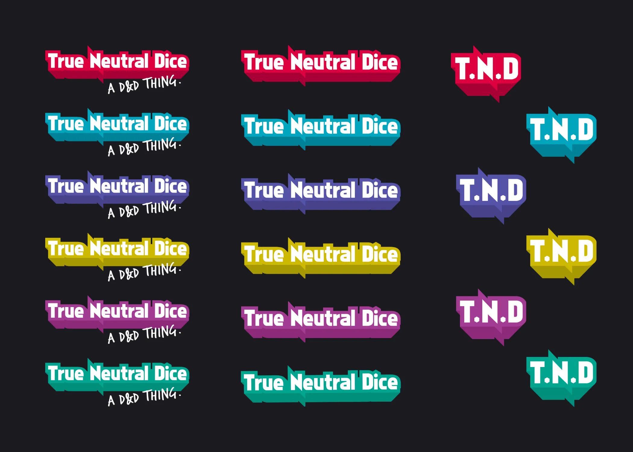 True Neutral Dice's color variations for different applications