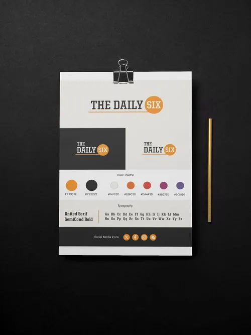 The Daily Six is a 76ers basketball newsletter whose logo was designed by TheThumbprint