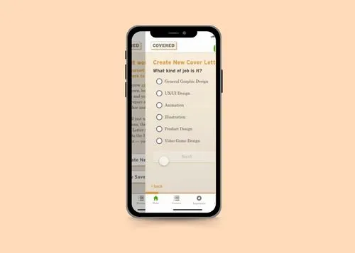 Covered App Concept Design -- AI Generated Cover Letters by TheThumbprint