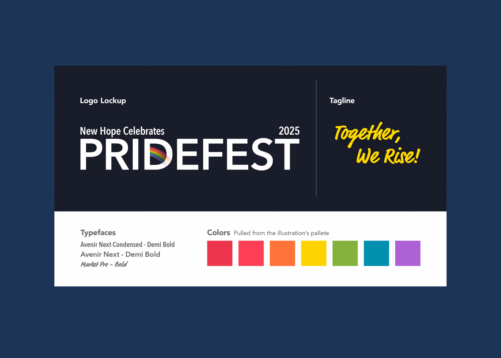 Logotype, color palette, and tagline designed by TheThumbprint, Laura Reilly.
