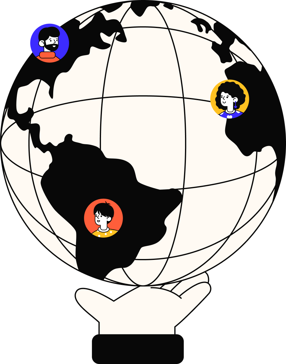 Team Around The World Image - Subscription X Webflow Template