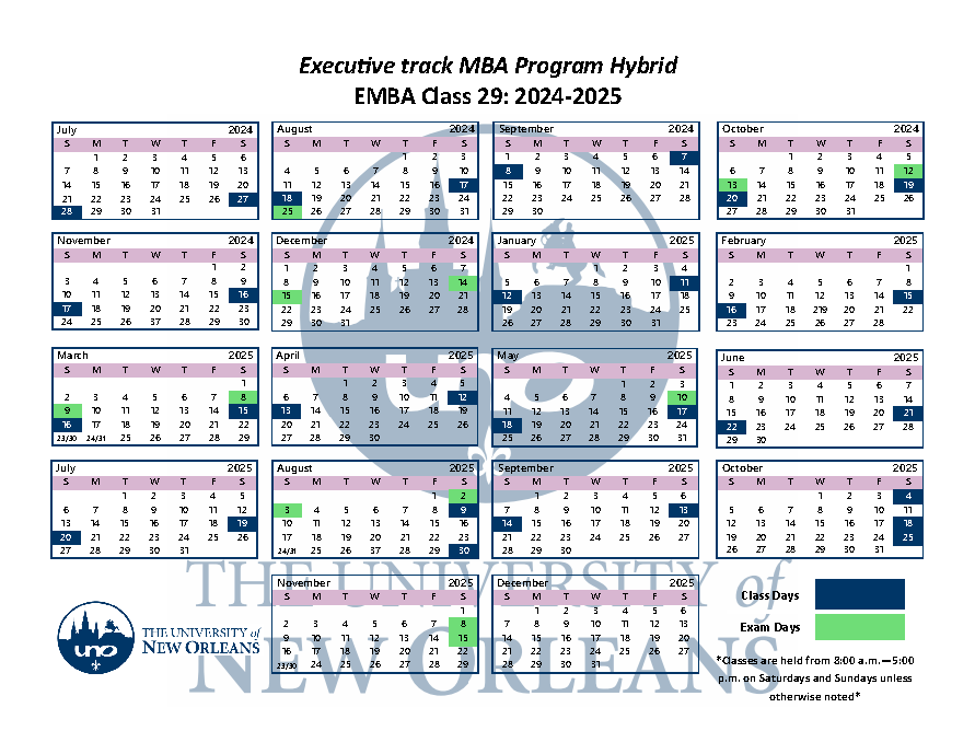 EMBA 29 Class Calendar 24 25