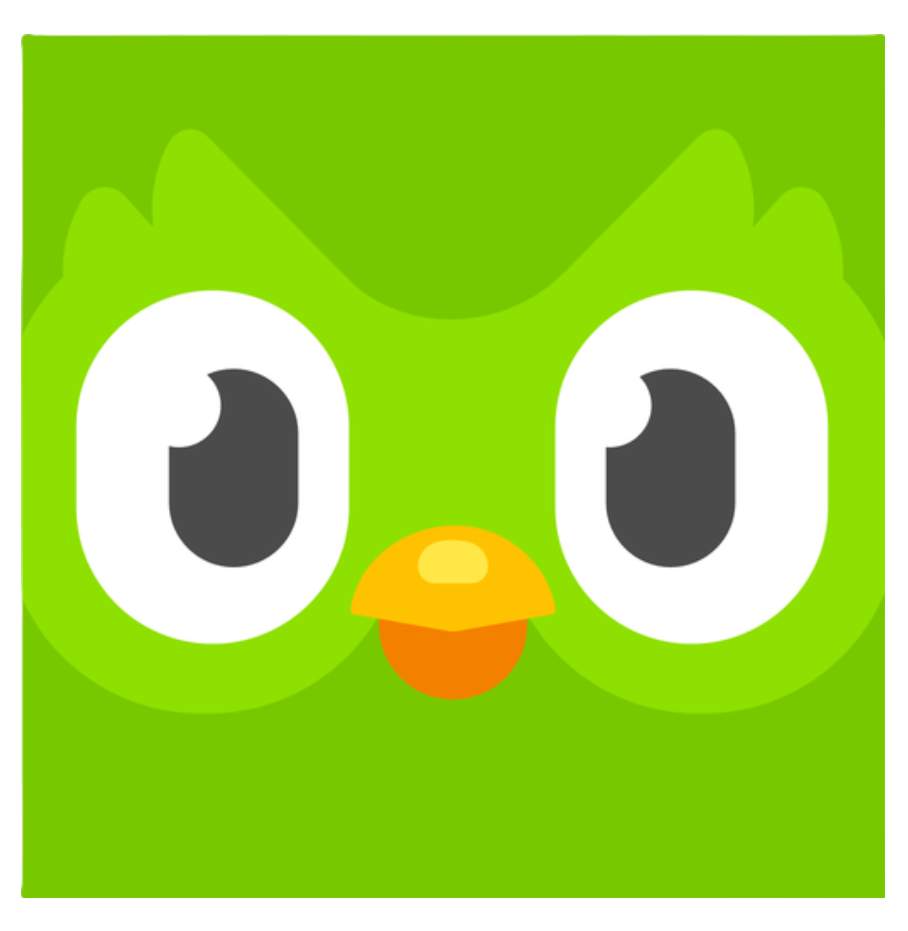Duolingo green owl mascot logo