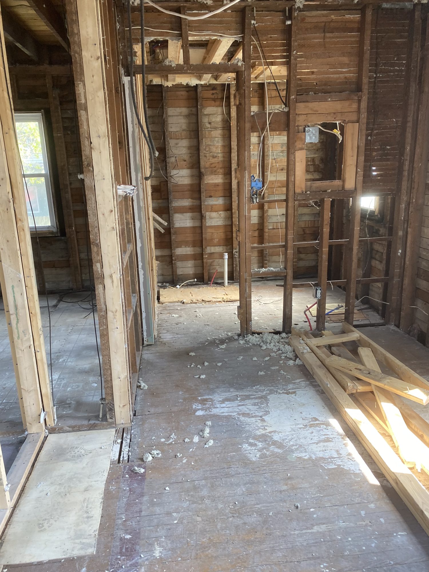 The remodel in progress