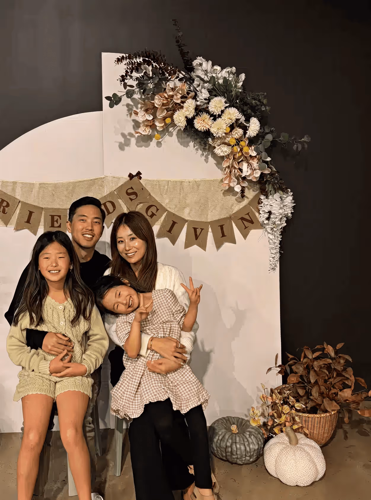 Dr. Michael Kim with wife Yuna and daughters Evelyn and Olivia