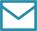Teal envelope icon representing email or mail messaging.