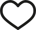 Simple black outline of a heart shape on a white background.