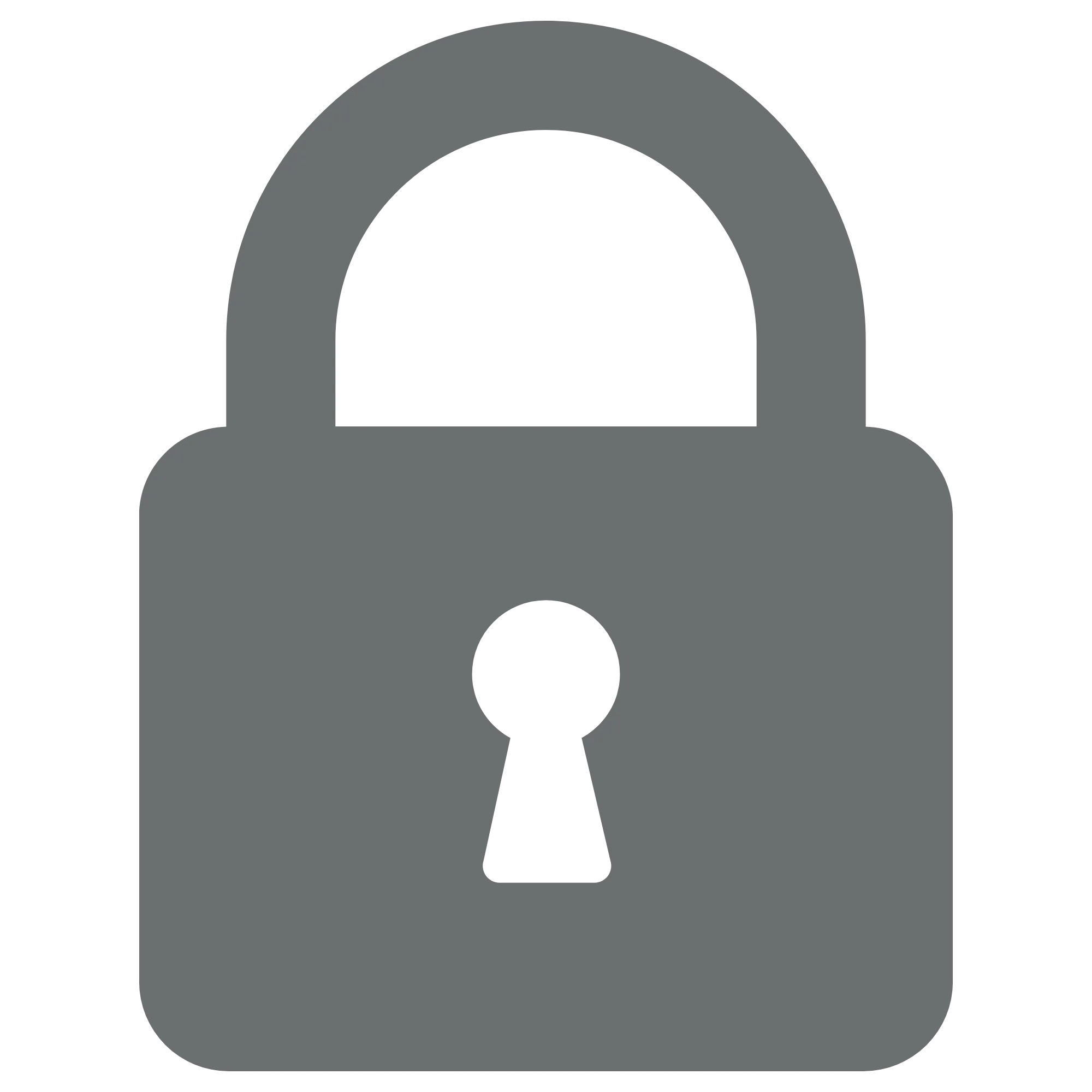 Gray padlock icon with keyhole symbolizing security or privacy.