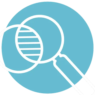 Transparency value icon - magnifying glass