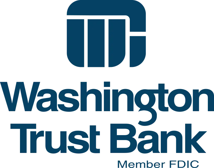 Washington Trust Bank logo with stylized W icon and text including Member FDIC.