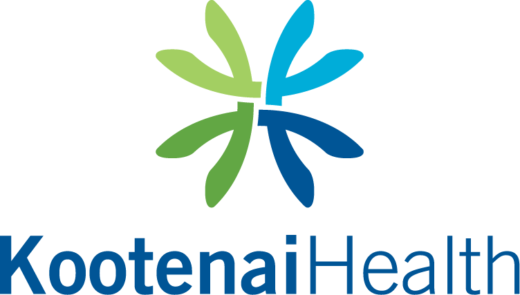 Kootenai Health logo with abstract green and blue shapes forming a symmetrical star.