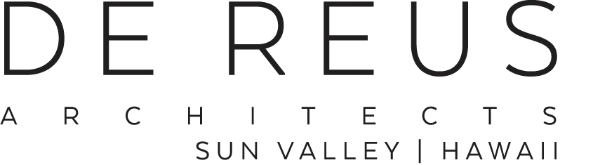 DE REUS Architects logo with text Sun Valley | Hawaii below the name.