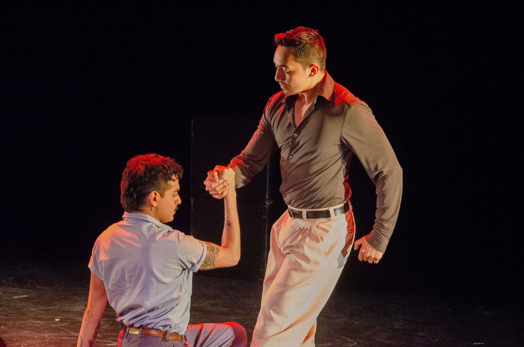 Alexander Latorre and Art Babayants in Tango Entre Hombres at Montréal Fringe 2026.