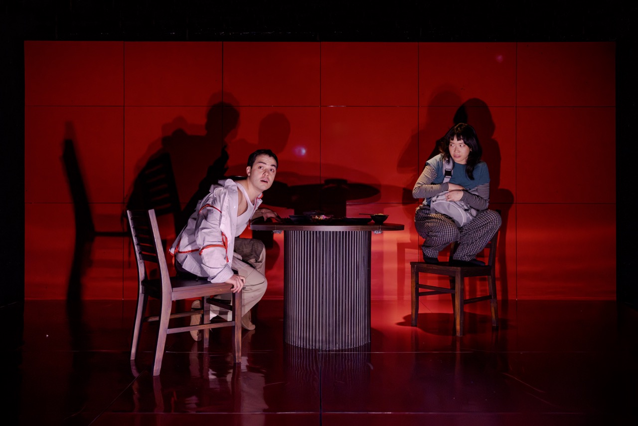 Production still from lacuna at Belvoir Downstairs, Griffin Lookout 2026.