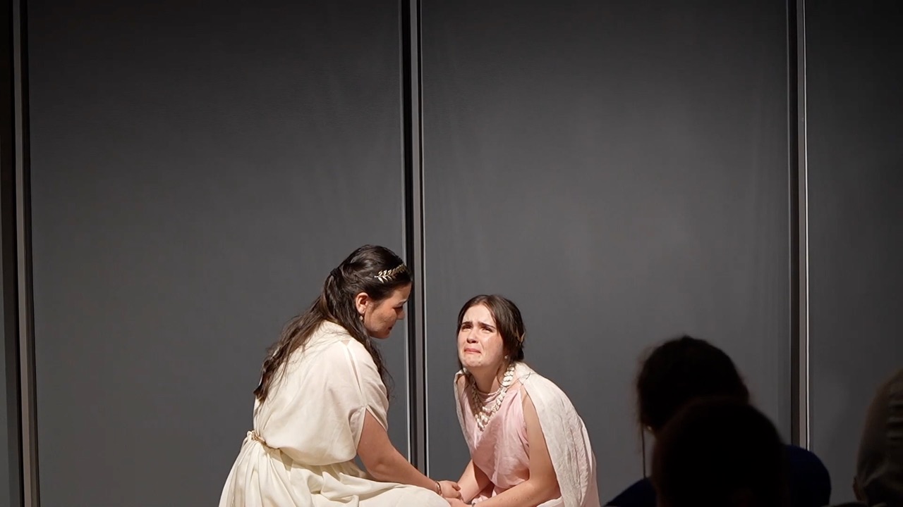 The cast of Antigone at the Chau Chak Wing Museum, University of Sydney, 2026.