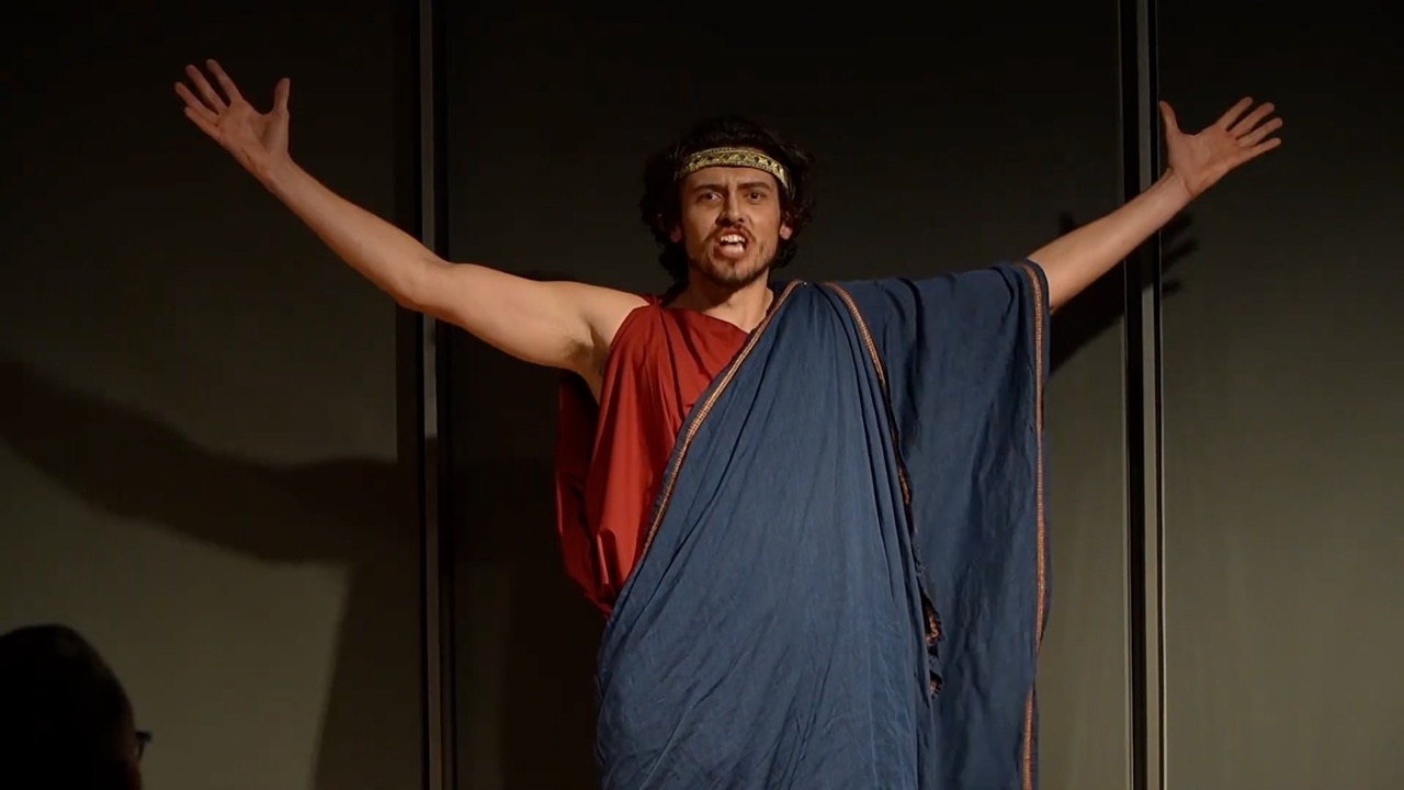 The cast of Antigone at the Chau Chak Wing Museum, University of Sydney, 2026.