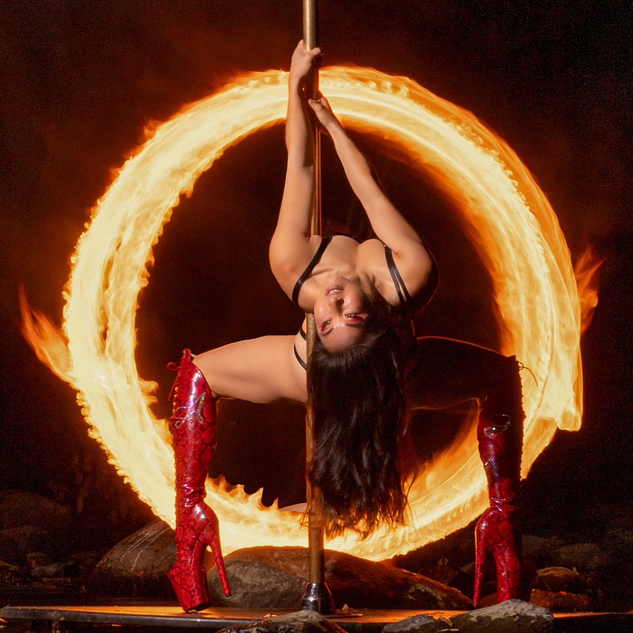Andrea James Lui photographed for The Pole Shebang, Sydney Fringe 2026.