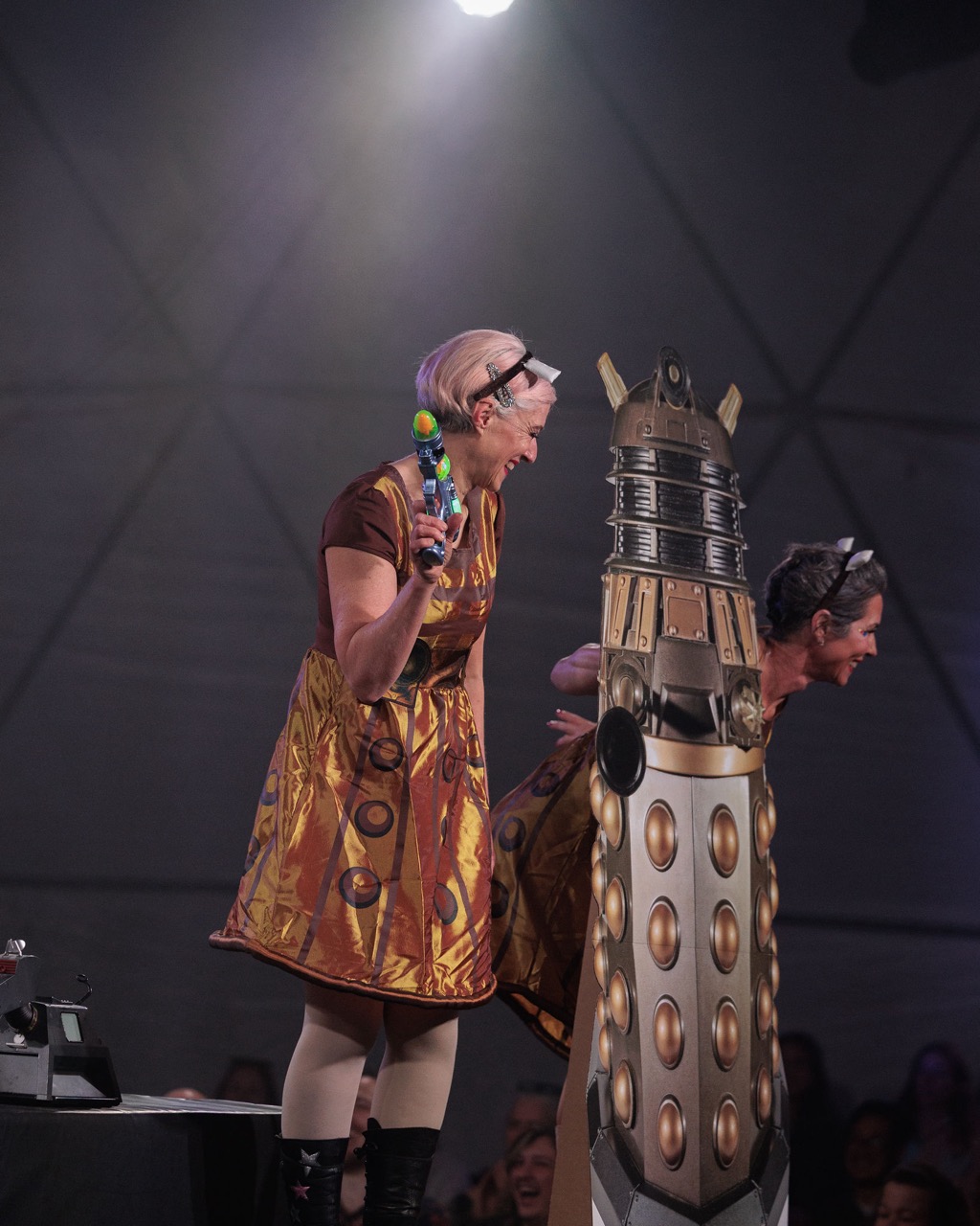 50-Up Circus performer in the 50-Up Retro TV Spectacular, Sydney Fringe 2025.