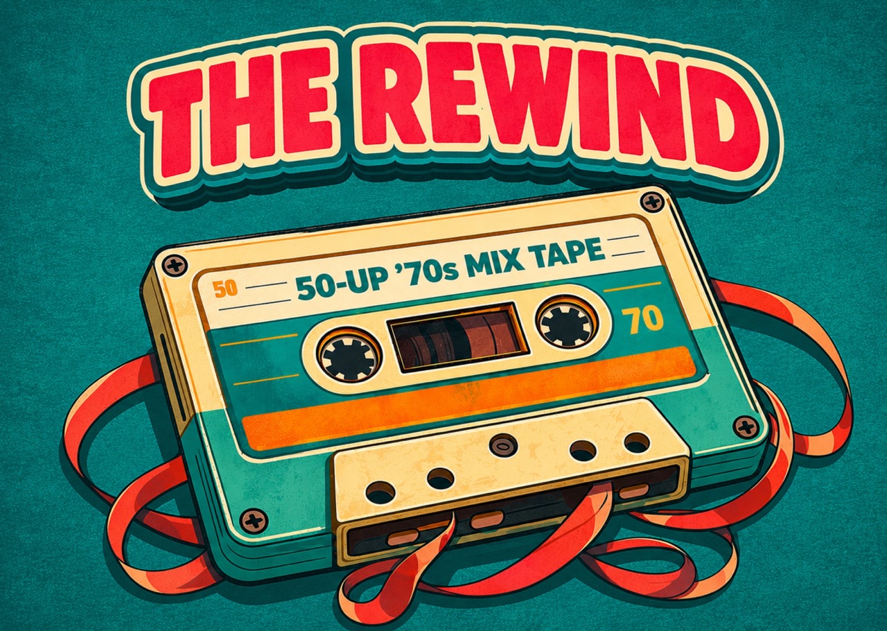Promotional image for 50-Up: The Rewind at Sydney Fringe 2026.