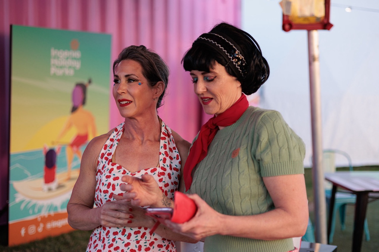 50-Up Circus performer in the 50-Up Retro TV Spectacular, Sydney Fringe 2025.