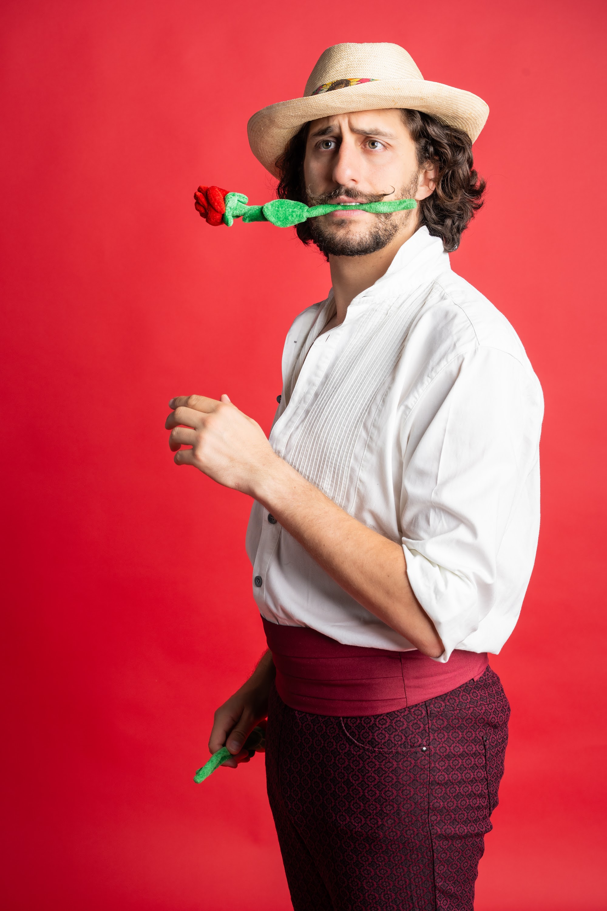 Jeromaia Detto photographed for Giuseppe's Love Quest at Erskineville Town Hall, Sydney Fringe 2026.
