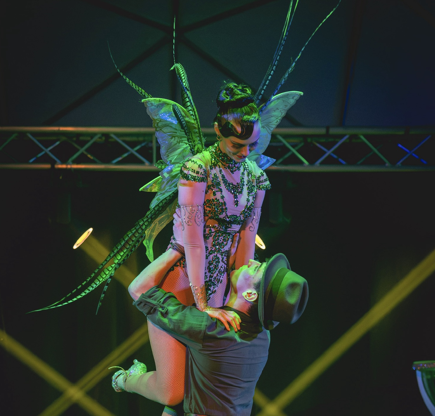 Miss Eli Fury as Captain Hook with fire tassels in Peter Pan: After Dark at Fool's Paradise, Sydney Fringe 2026.
