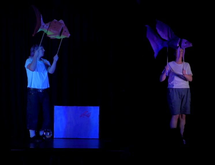 Worm Party scene in Get (your fish) Living or Die Trying (to save your fish) at Inner West Pride Centre – Pride Hall, Sydney Fringe 2026.